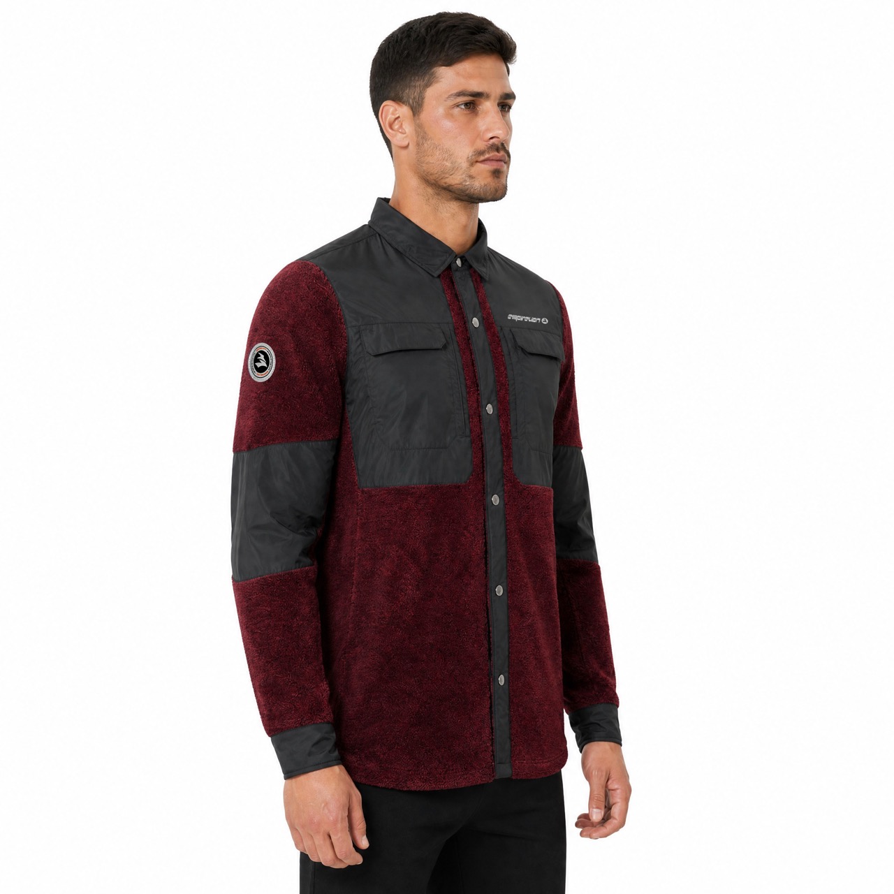 Camisas de lana melange peludas y peludas a prueba de viento para senderismo y acampada para hombre