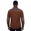 Camisas de pana de algodón para senderismo y acampada para hombre, adornos de cuero falso, camisetas para exteriores