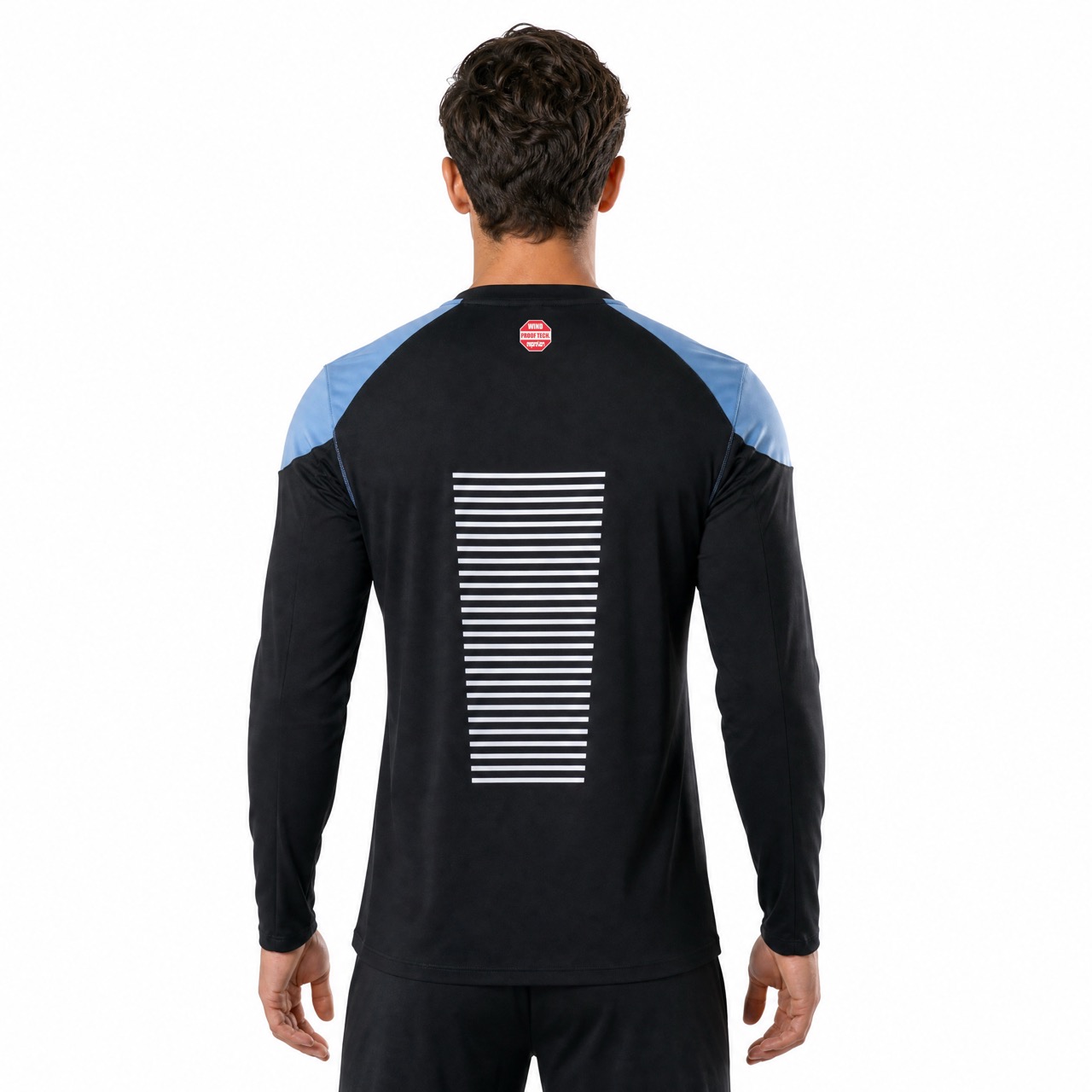 Camisetas de entrenamiento de carreras con paneles de protección contra el viento para hombre