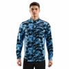 Camisa de senderismo con bolsillo con cremallera y bloques de color con estampado de camuflaje para hombre
