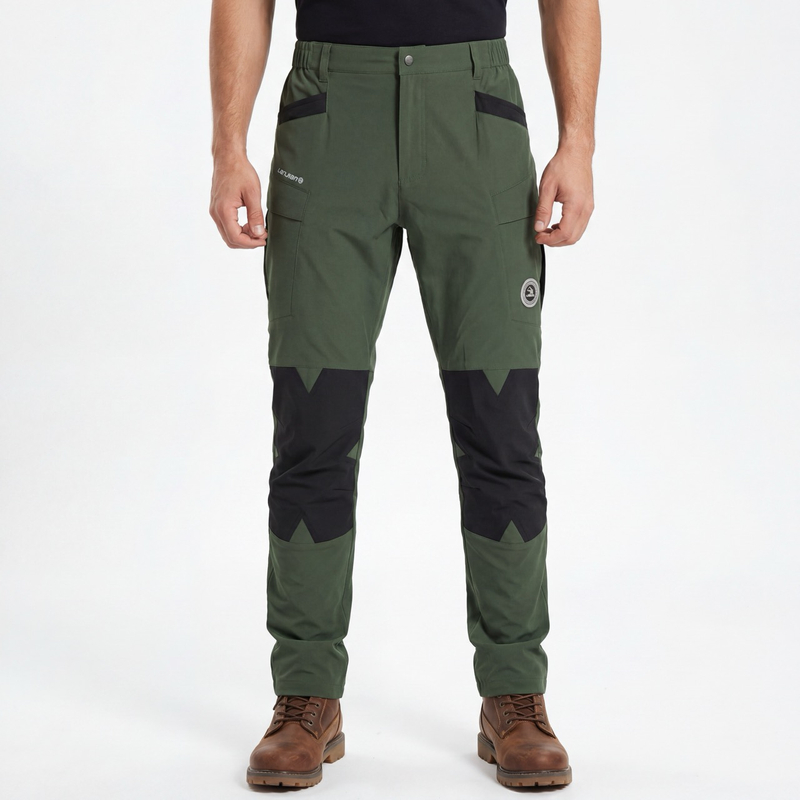 Pantalón de senderismo con bolsillos grandes ajustables hasta la rodilla con paneles elegantes para hombre