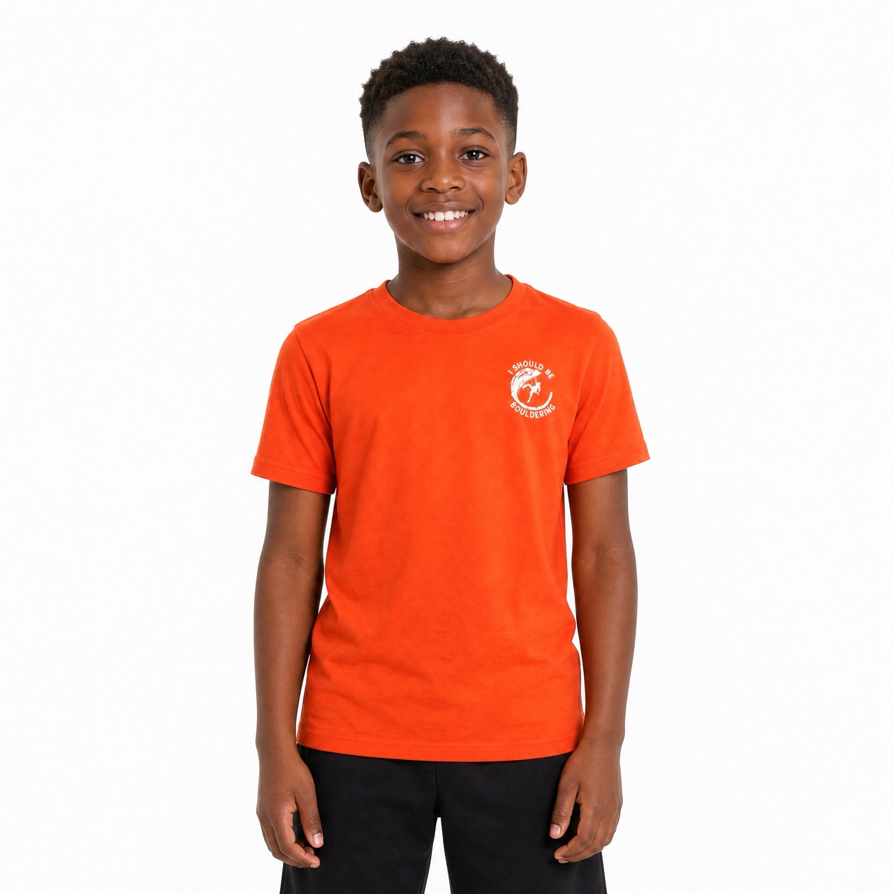 Camiseta de manga corta para escalada en roca para niño