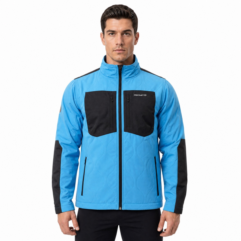 Chaqueta con cremallera en bloques de color para hombre, acampada, senderismo, montañismo, alpinismo