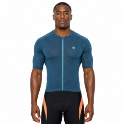 Maillot ciclista de manga corta raglán de lana merino