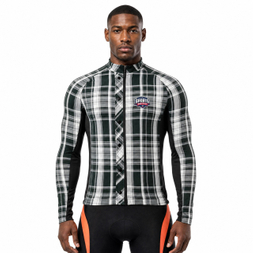 Jersey ciclista de manga larga a cuadros Yarndyed