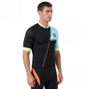 Jersey ciclista de cuello alto y manga corta raglán con adornos reflectantes