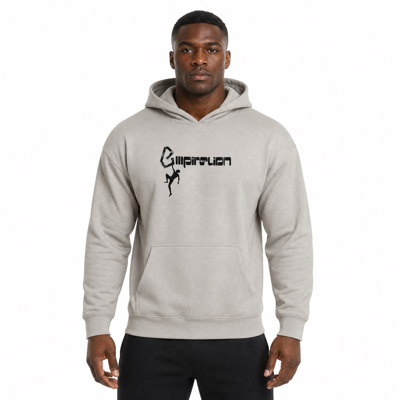 Sudadera con capucha y hombros descubiertos con estampado de escalada en roca para hombre