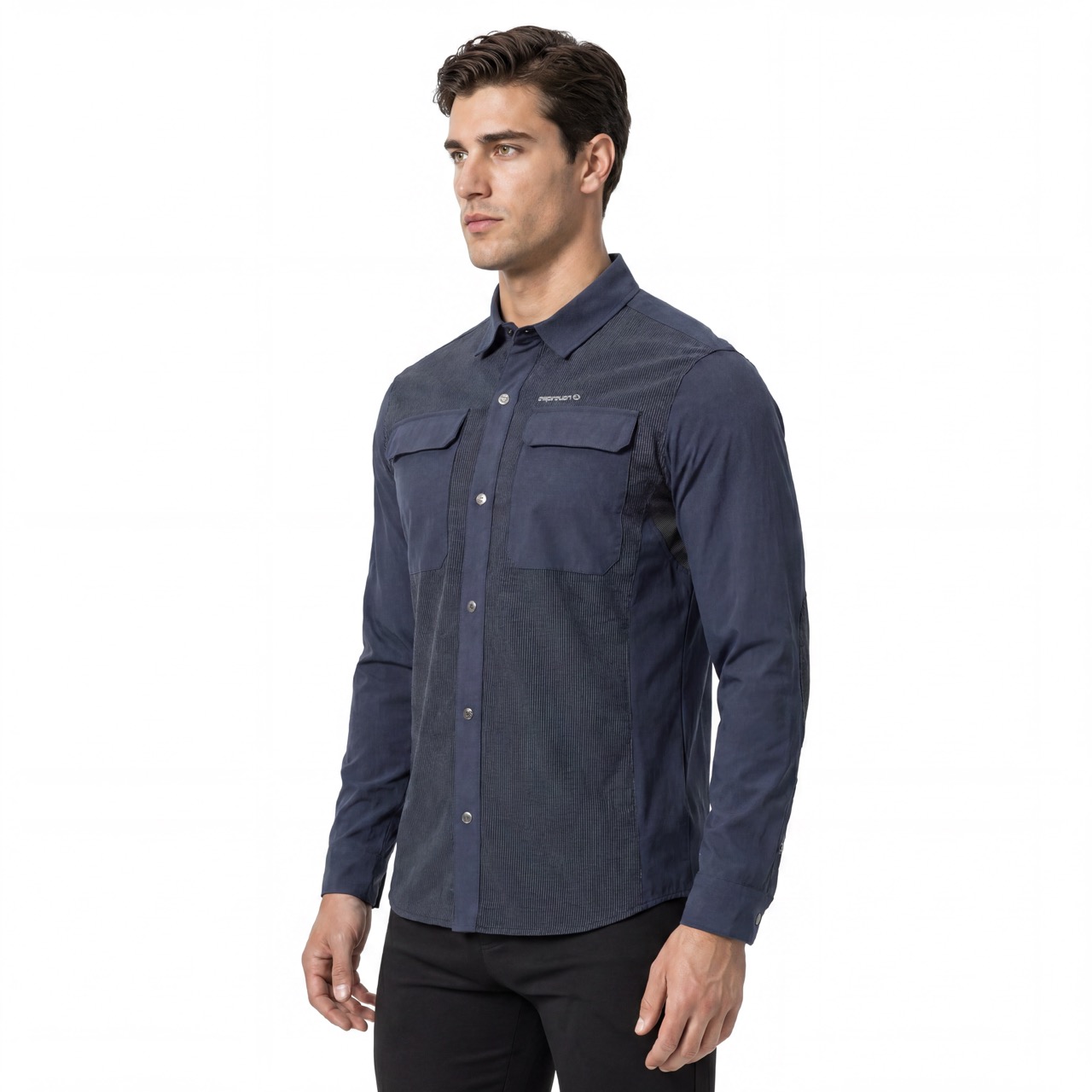 Camisas a rayas para hombre, senderismo, acampada, pesca, refrigeración, ventilación en espalda y axila, bolsillos tipo parche