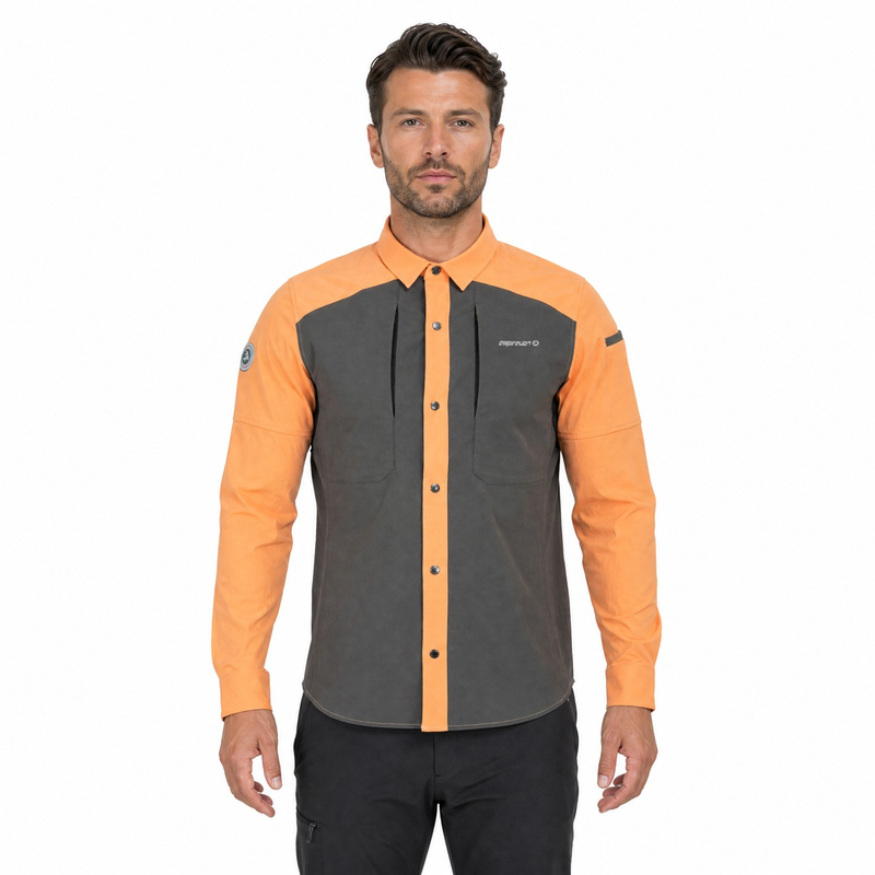 Camisas funcionales en contraste para hombre, senderismo, acampada, pesca, refrigeración, ventilación en espalda y axila