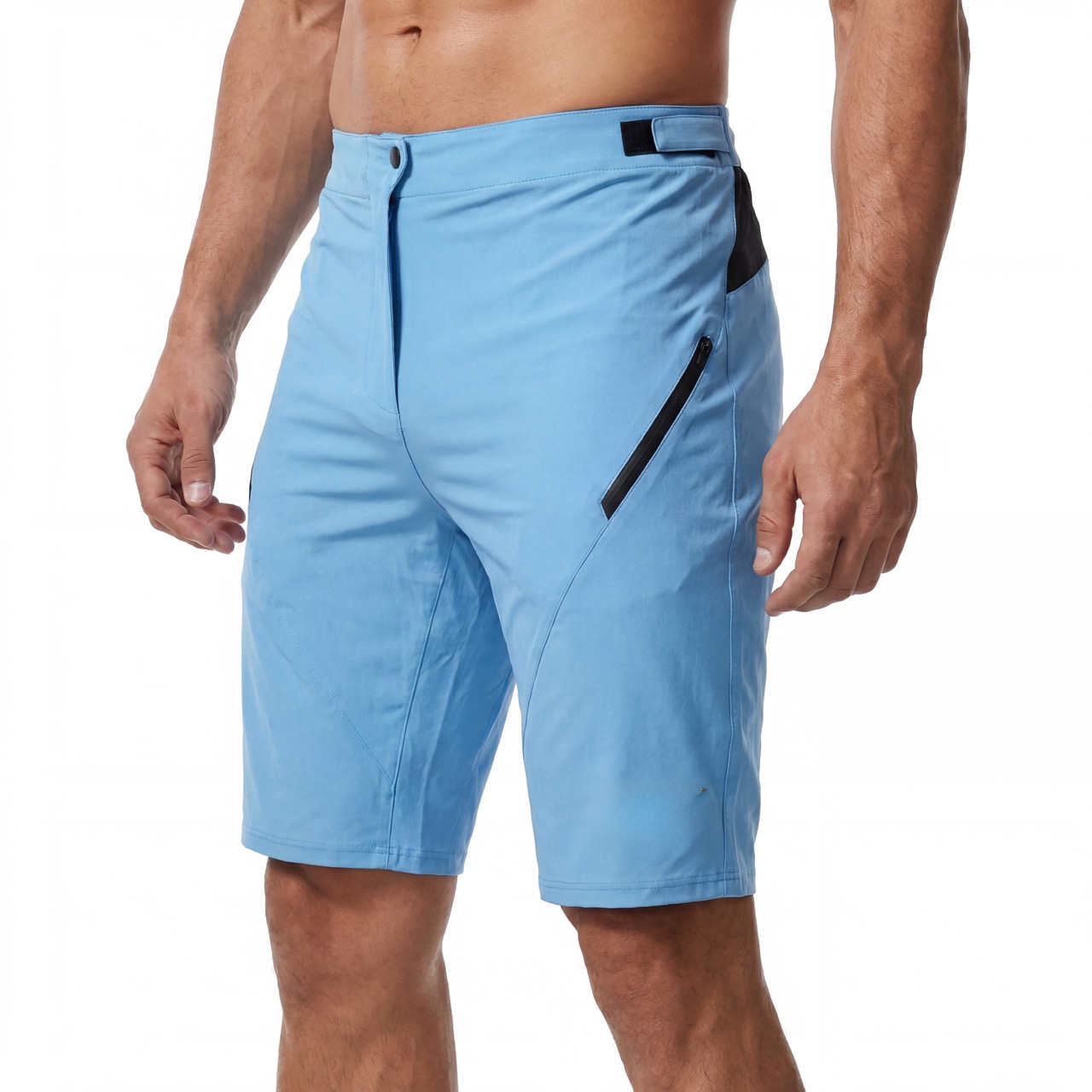Pantalón corto con bolsillos y cremallera para ciclismo y senderismo para hombre