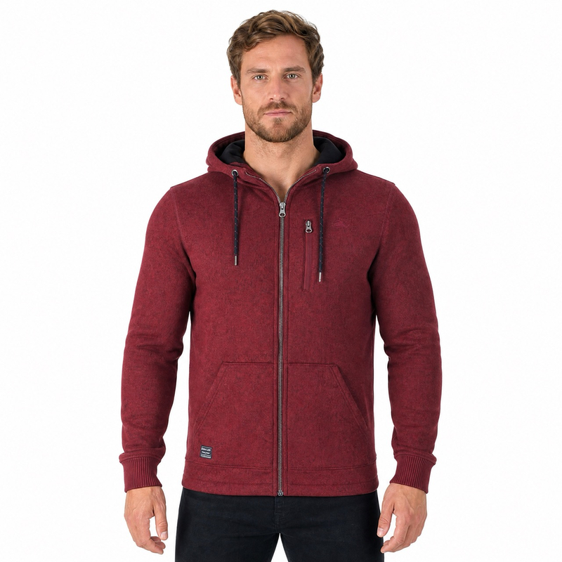 Sudadera con capucha y cremallera para hombre, acogedora, térmica, resistente al viento, escalada, senderismo