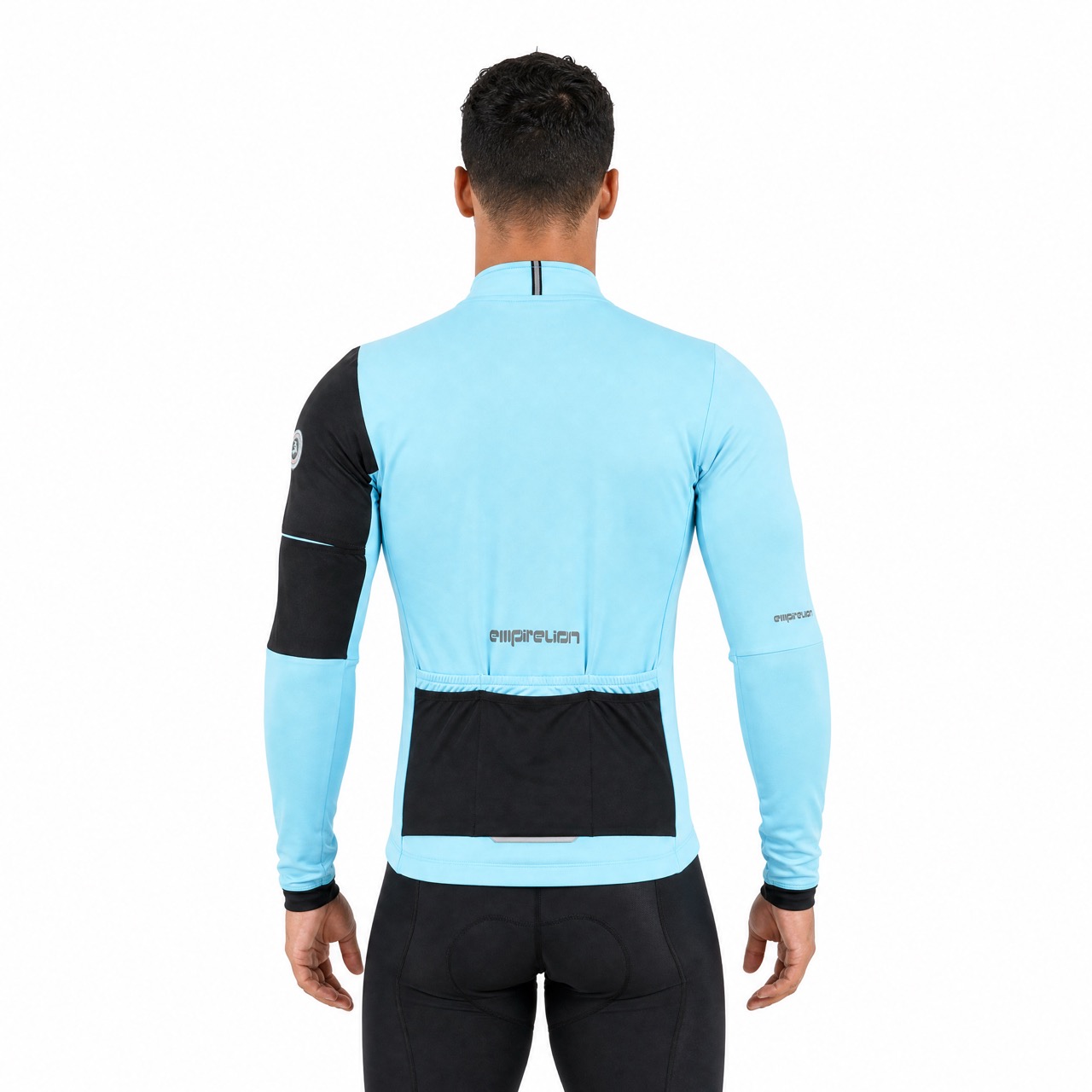 Chaqueta ciclista de forro polar interior con bolsillo trasero doble y bolsillo de malla para hombre