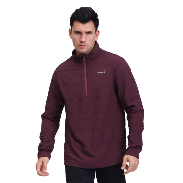 Chaquetas softshell de edredón con media cremallera informales deportivas ligeras para hombre