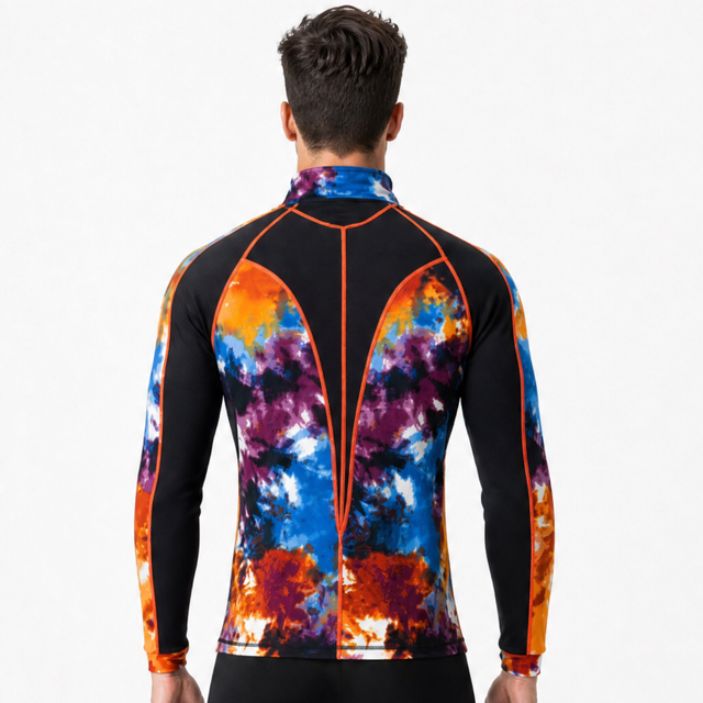 VMTR Camisetas de manga larga con media cremallera para hombre