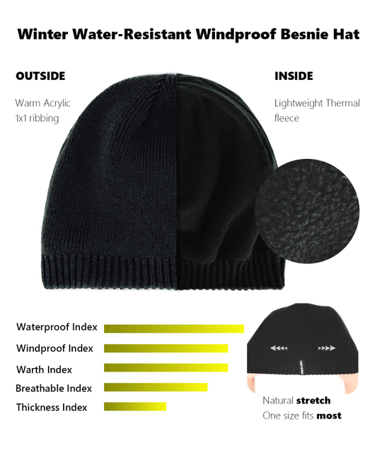 Gorra de calavera resistente al viento y resistente al agua, gorro de invierno compatible con casco a prueba de nieve