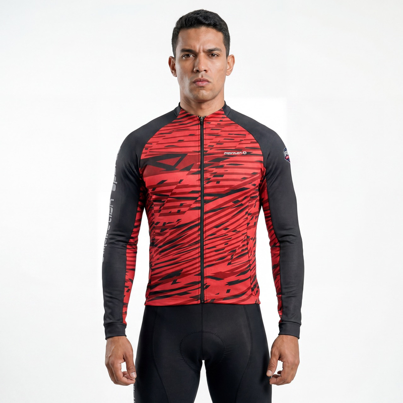 Chaqueta ciclista Ride con bloques de color y estampado para hombre