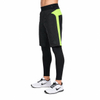 Pantalón de cintura ajustable 2 en 1 con bloque de color acolchado para exteriores a prueba de viento para hombre