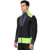 Chaqueta con ribetes fluorescentes y bloques de color acolchados para exteriores a prueba de viento para hombre