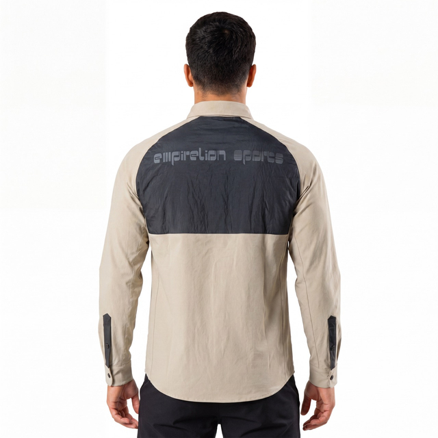 Camisas para correr y senderismo a prueba de viento con panel acolchado para hombre