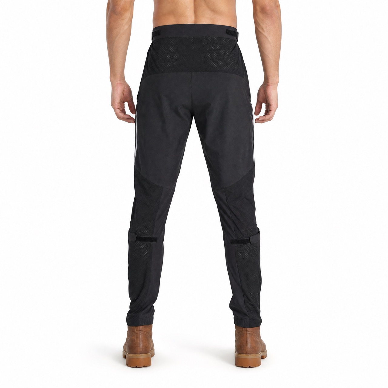 Pantalón activo transpirable con panel de malla ligero con agujeros láser para hombre
