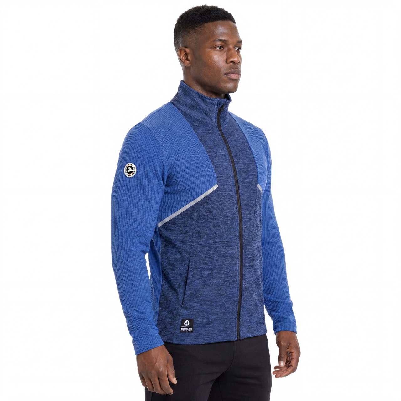 Chaqueta de trekking de peso medio para correr con cremallera para hombre