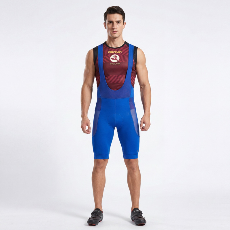 Pantalón corto con tirantes para hombre con panel de malla