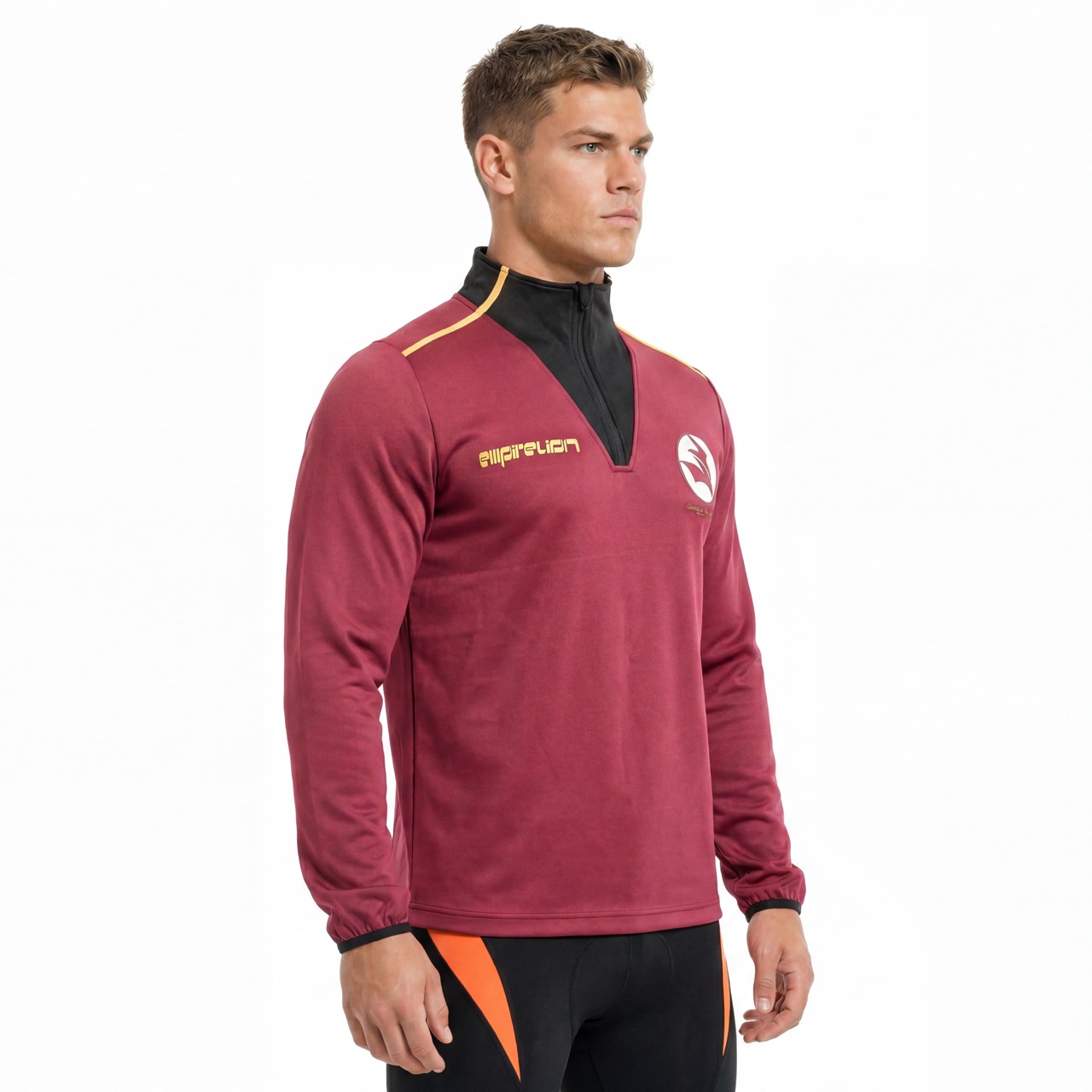 Chaqueta deportiva con media cremallera y bloques de color para hombre