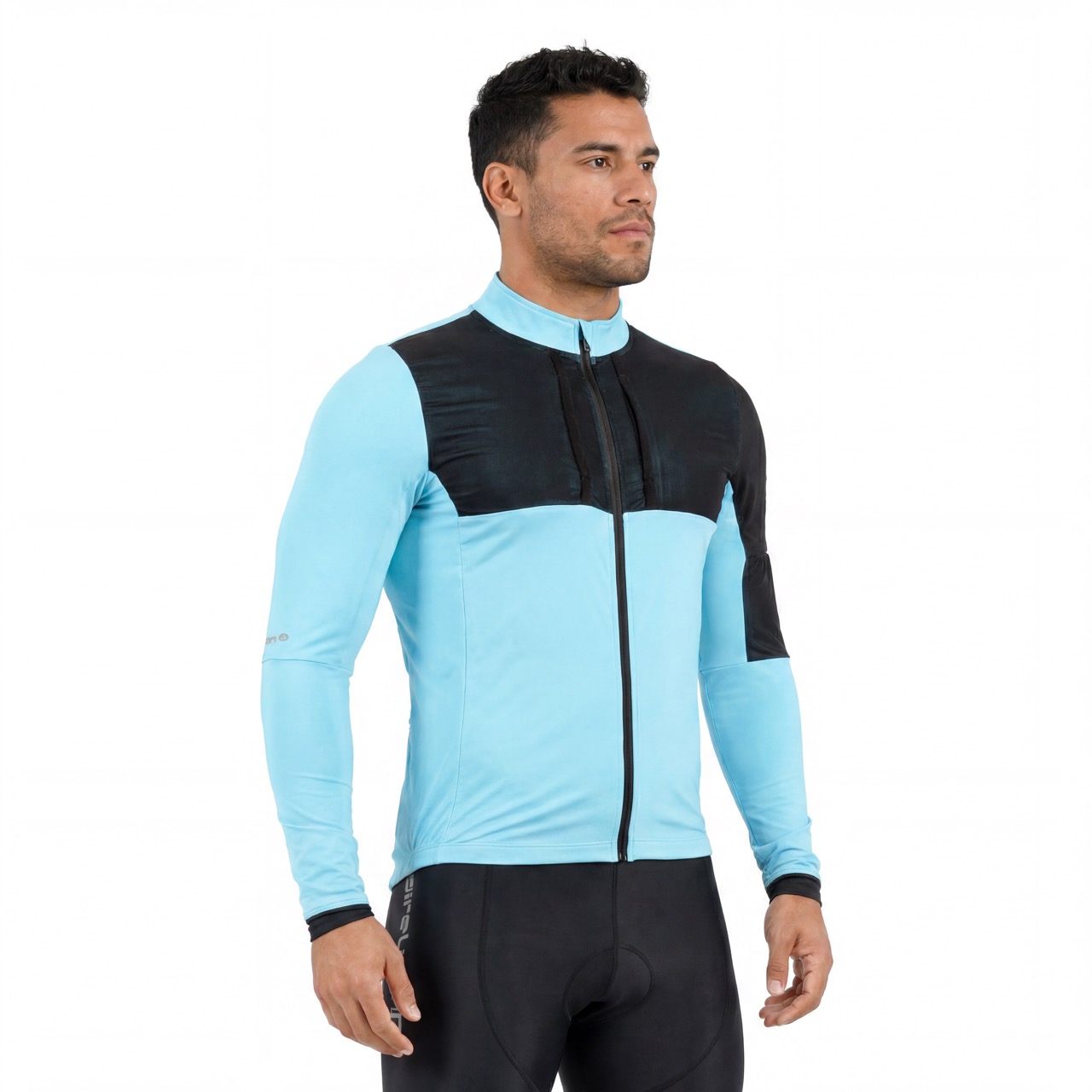Chaqueta ciclista de forro polar interior con bolsillo trasero doble y bolsillo de malla para hombre