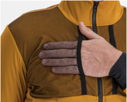 Chaqueta ciclista de forro polar interior con bolsillo trasero doble y bolsillo de malla para hombre