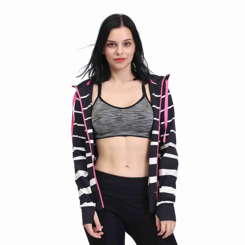 "Sudadera con capucha y cremallera ultrasuave para mujer Color Block Active"