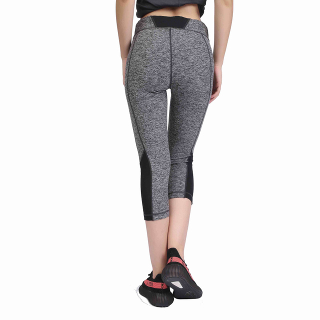 Mallas capri para correr de yoga más suaves con panel de malla para mujer con refuerzo en la entrepierna