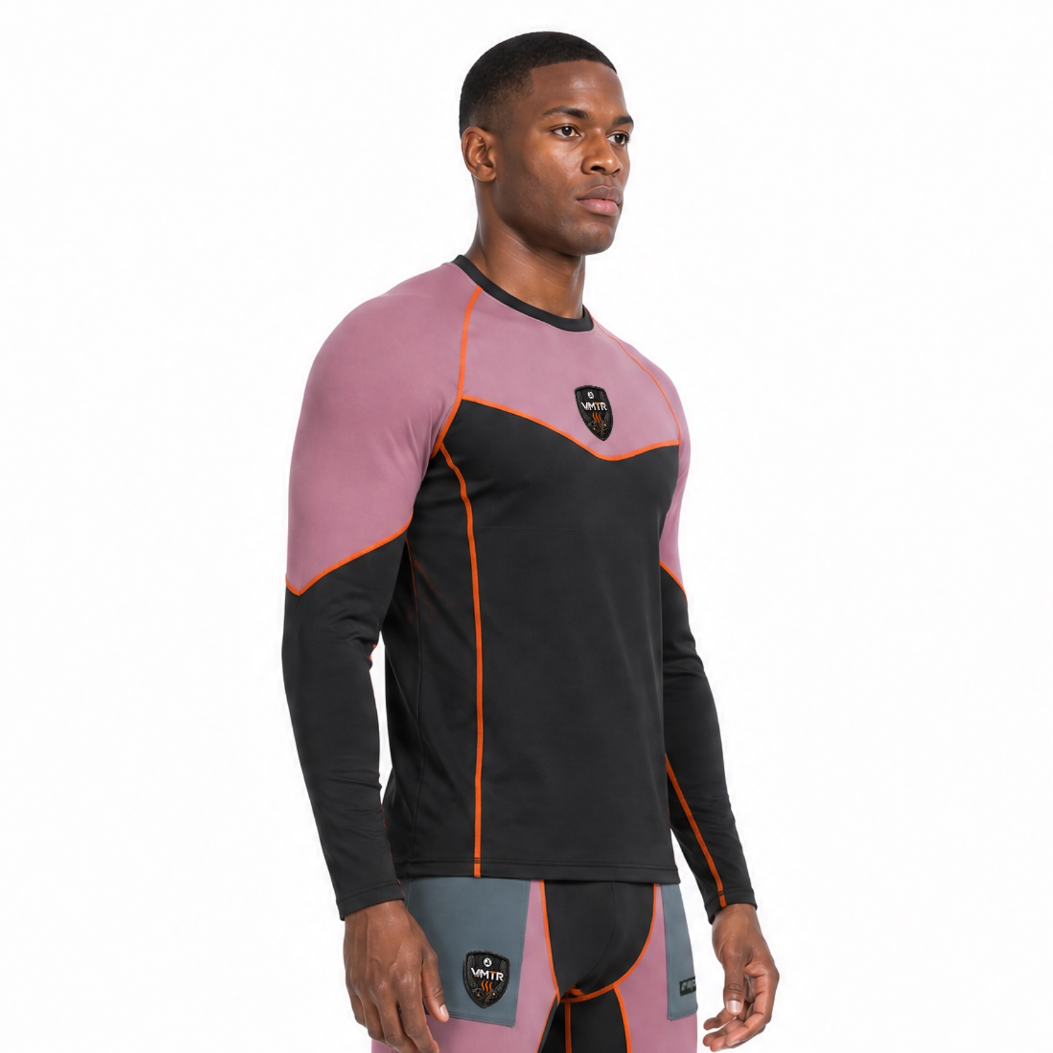 VMTR Camisetas de manga larga con forro polar interior y bloques de color para hombre