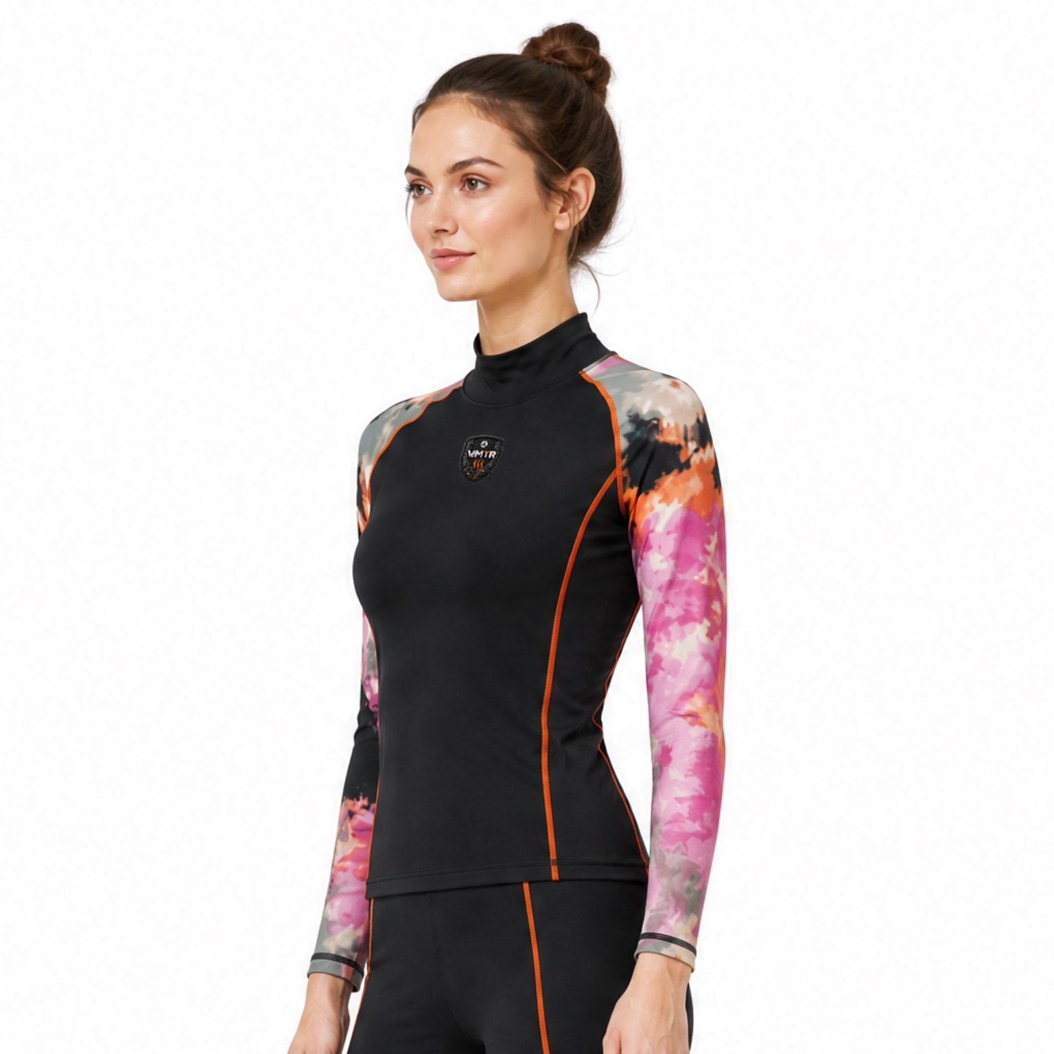 VMTR Camisetas Skivvie de manga larga para mujer