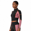 VMTR Camisetas cortas de manga larga con media cremallera para mujer