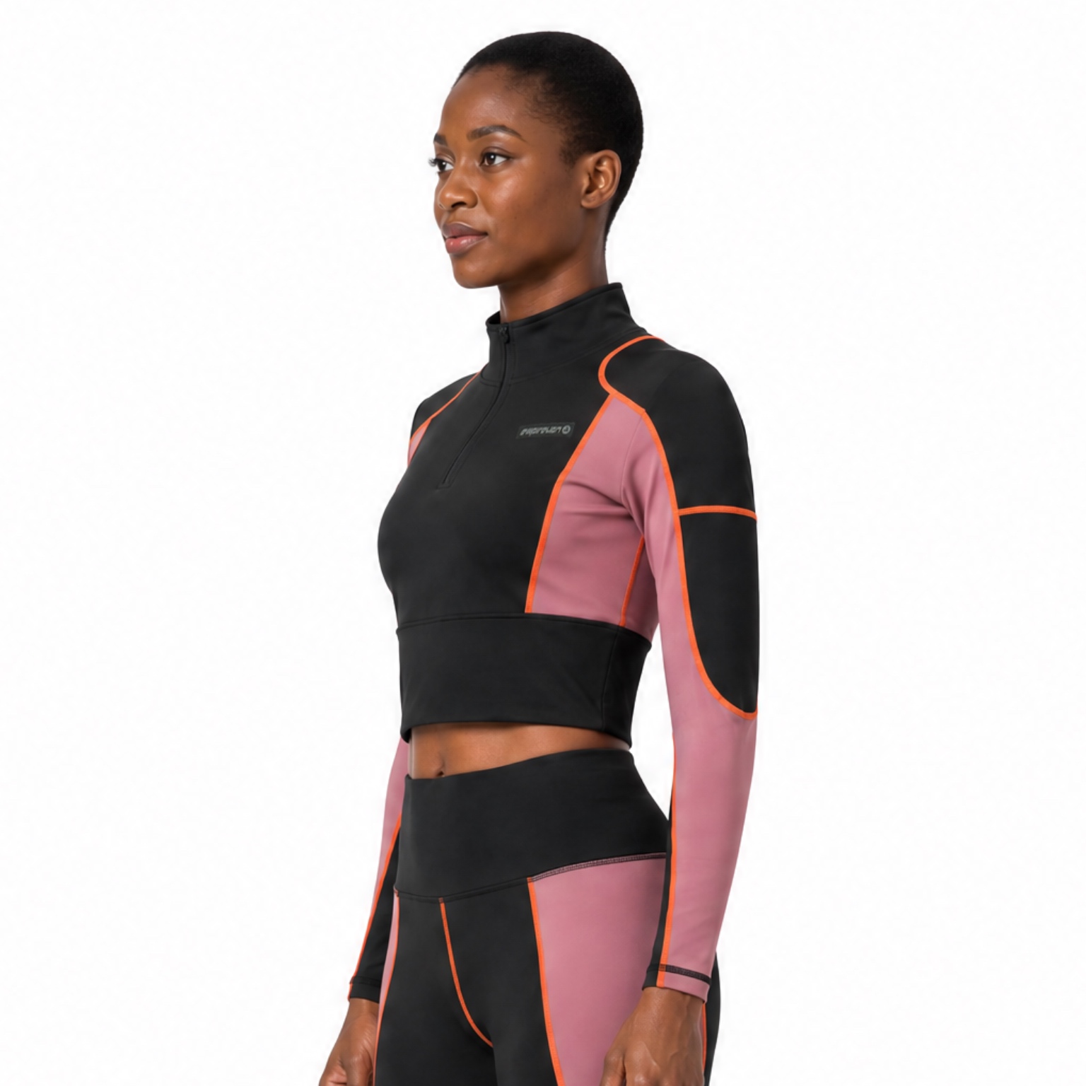 VMTR Camisetas cortas de manga larga con media cremallera para mujer