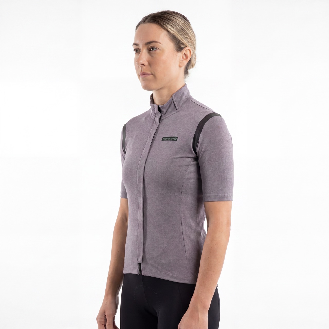 Maillot ciclista de manga corta con ribete sellado para mujer