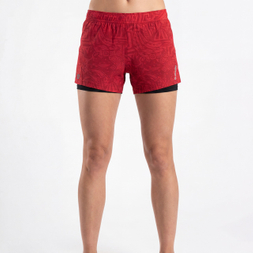 Pantalones cortos 2 en 1 para correr con estampado integral para mujer