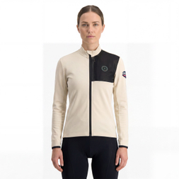 Chaqueta ciclista con bolsillo y ribete de malla para mujer
