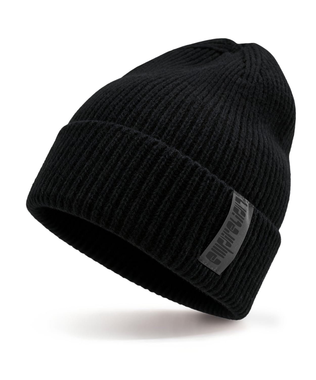 Gorro con puño similar a la lana, gorros de invierno cálidos de punto térmico grueso, gorra elástica suave para exteriores