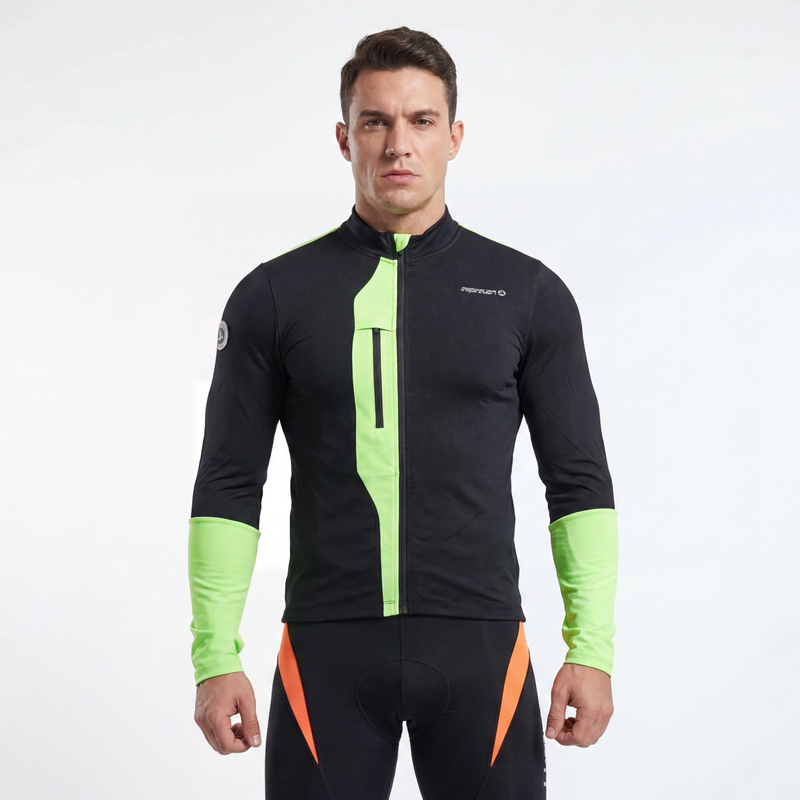 Chaqueta ciclista de peso medio con bloques de color Fluro