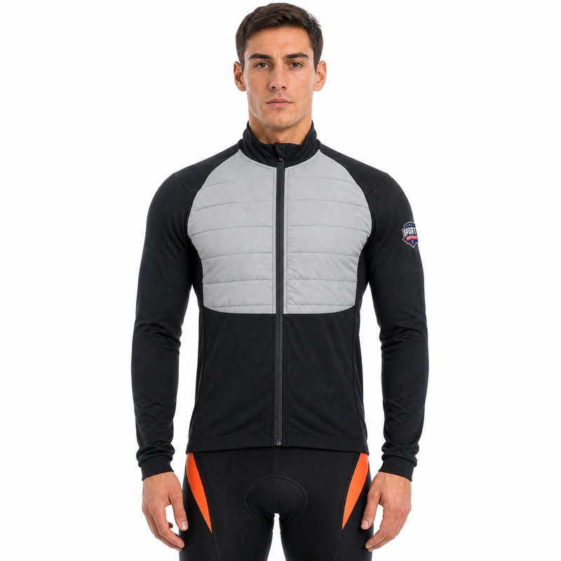 Chaqueta ciclista acolchada reflectante para hombre