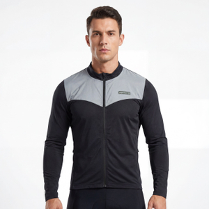Chaqueta ciclista para correr con cremallera y panel reflectante