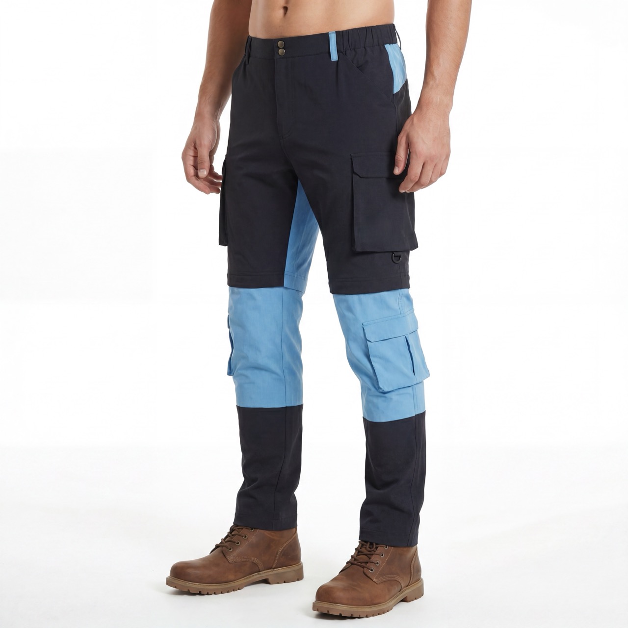 Pantalón de senderismo con cremallera y 5 bolsillos parche para hombre Pantalones de trekking