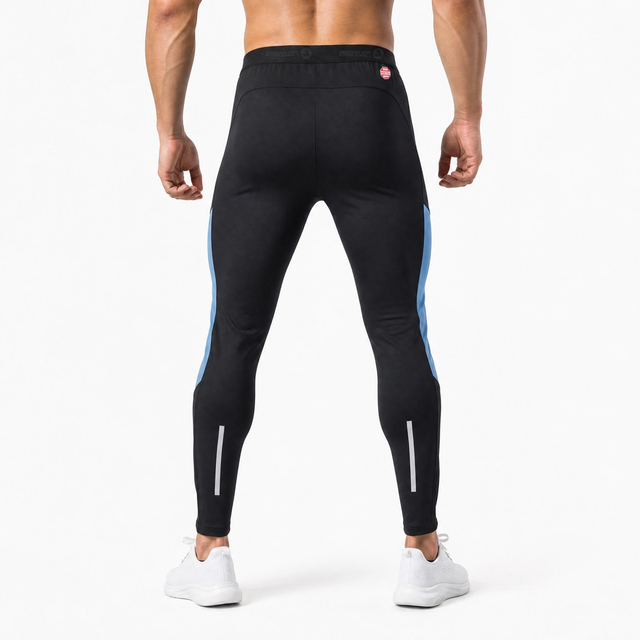Legging de entrenamiento de carreras con paneles de protección contra el viento para hombre