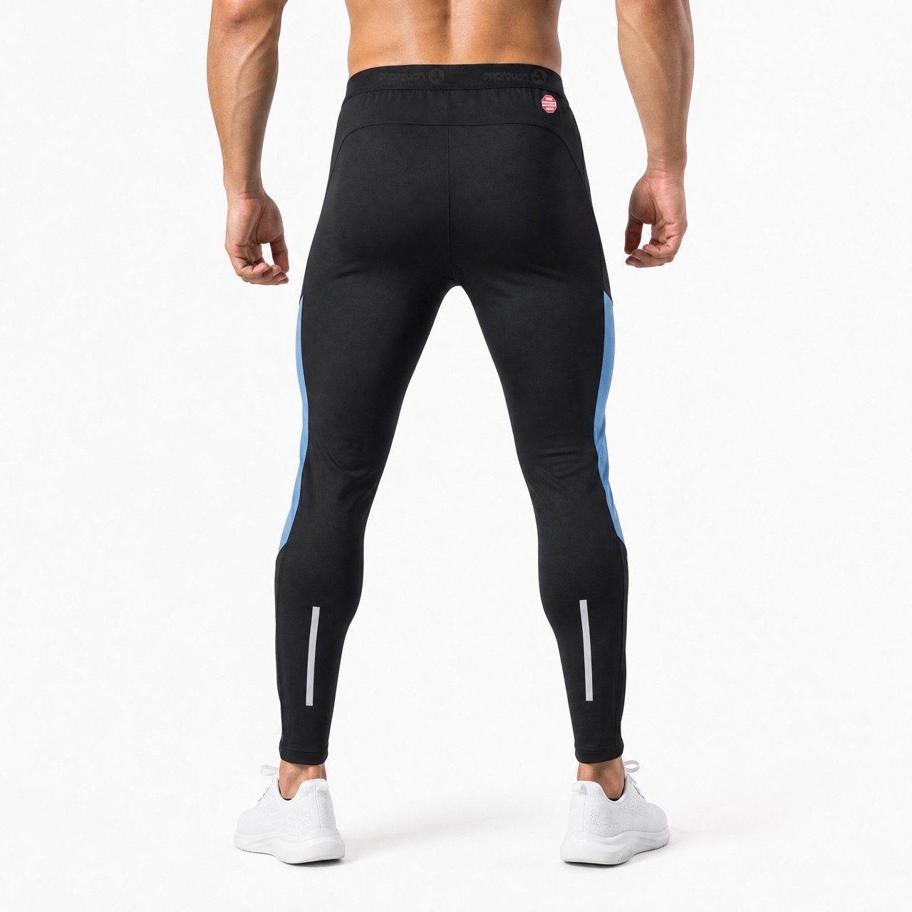 Legging de entrenamiento de carreras con paneles de protección contra el viento para hombre