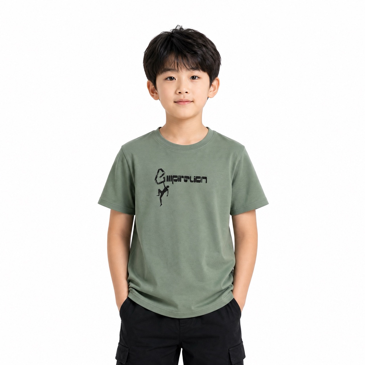 Camiseta de manga corta para escalada en roca para niño