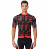 Maillot ciclista con cuello alto y manga corta raglán con estampado digital