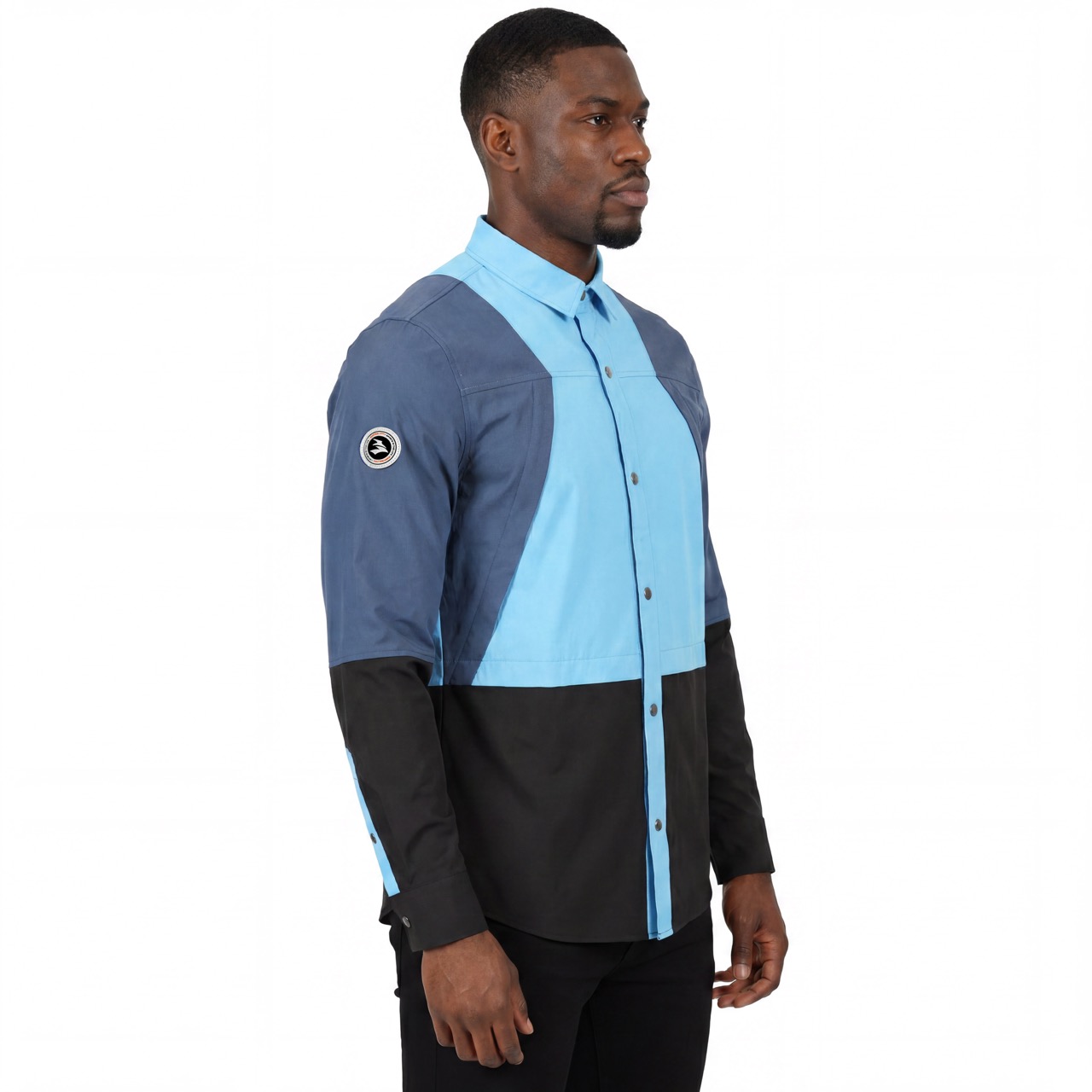 Camisas con bolsillos con cremallera para hombre, senderismo, acampada, paneles de contraste, refrigeración en espalda y axila
