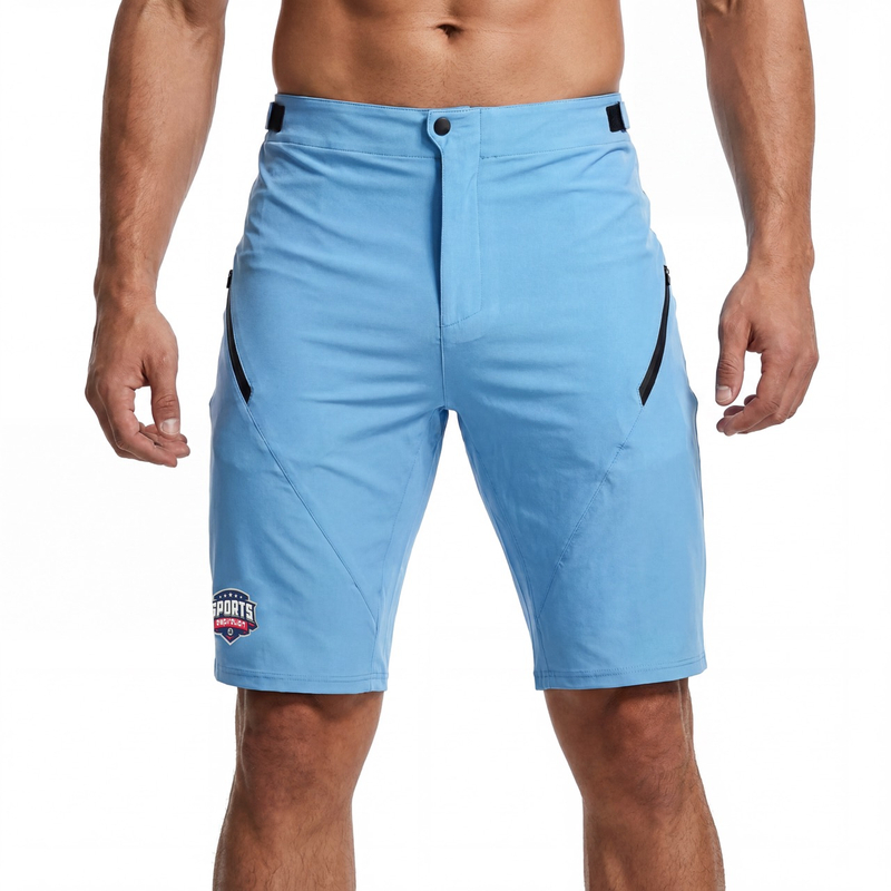Pantalón corto con bolsillos y cremallera para ciclismo y senderismo para hombre