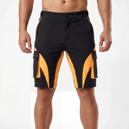 Pantalón corto deportivo informal con 7 bolsillos con cremallera para hombre